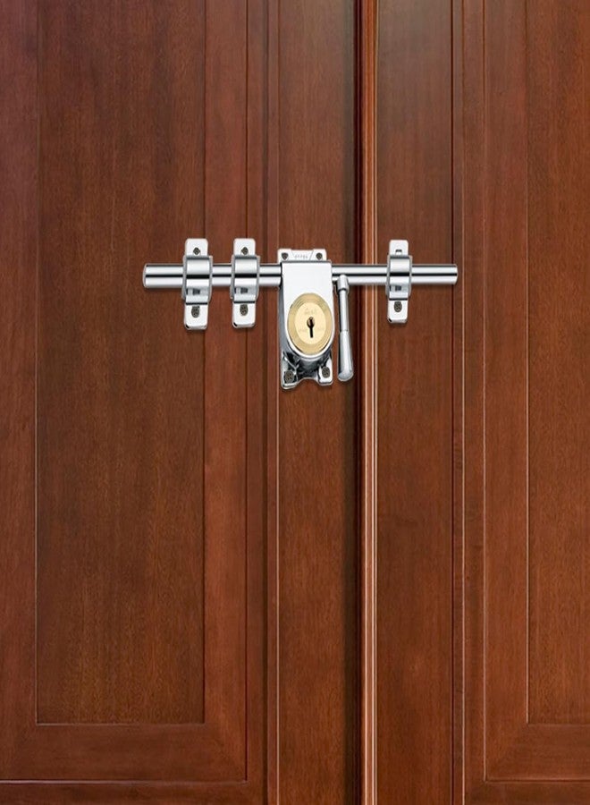 Link 14-Inch Kadi-Tala Rod Lock | Steel Body with Brass Levers | Includes 3 Keys | Heavy-Duty Door Lock | Silver Finish | 5-Year Warranty - Image 5